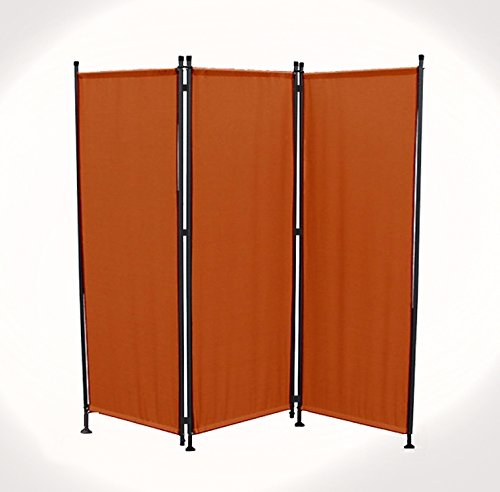IMC Paravent 3-teilig terrakotta Raumteiler Trennwand Sichtschutz, faltbar/flexibel verstellbar, wetterfester Polyester-Stoff, Schwarze Metallstangen IMC Paravent 3-teilig terrakotta Raumteiler Trennwand Sichtschutz, faltbar/flexibel verstellbar, wetterfester Polyester-Stoff, Schwarze Metallstangen von IMC Manufactoria