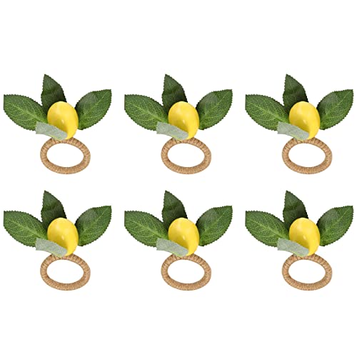 IMCCZONY 6-teiliges Set Simulation Zitrone Pflanze Handtuch Ring Obst Mahlzeiten Schnalle Hotel Modell Zimmer Handtuch Ring Schnalle Party Supplies von IMCCZONY