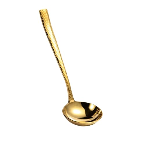 IMEEA Suppenkelle gehämmert 18/10 Edelstahl Schöpflöffel Spiegelpolieren Schöpfer spülmaschinengeeignet 19 cm (Gold) von IMEEA