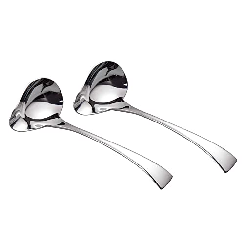 IMEEA Saucenlöffel 18/10 Edelstahl Schöpflöffel Schöpfkellen Soßenlöffel mit Ausgießer Silber Soßenkelle Spiegelglänzend 18cm （2 Stück） von IMEEA