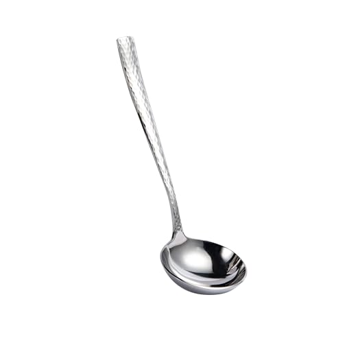 IMEEA Suppenkelle gehämmert 18/10 Edelstahl Schöpflöffel Spiegelpolieren Schöpfer spülmaschinengeeignet 19 cm (Silber) von IMEEA