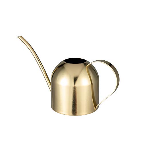 IMEEA 900ML Edelstahl Gießkanne, Zimmergiesskannen Moderner Blumengießkanne mit Langer Auslauf für Pflanzen Zimmerpflanze (Gold) von IMEEA