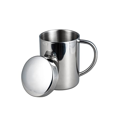IMEEA Edelstahl Tasse Doppelwand Kaffee Becher Thermobecher mit Deckel für Camping Picknick(400ml) von IMEEA