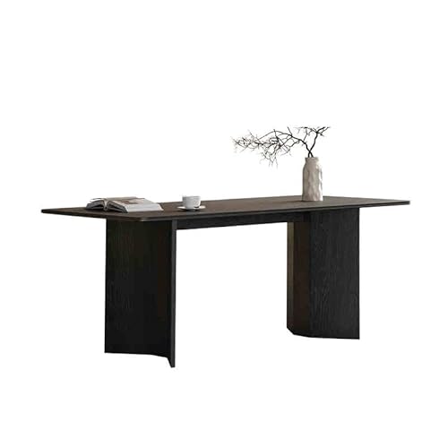 Büro-Besprechungstisch Retro Esstisch aus Holz Wohnzimmer Black Rock Slab Home Kleine Wohnung Tisch Esstisch(200x90x75cm) von IMEITE