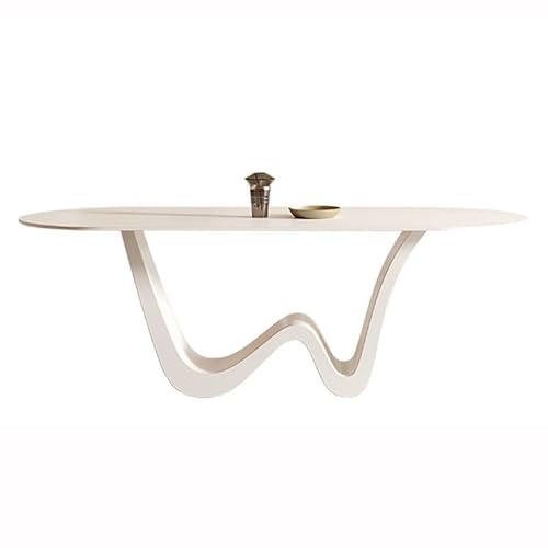 Büro-Besprechungstisch Rock Plate Esstisch Weiß Einfacher for Zuhause, kleine Wohnung, moderner rechteckiger Esstisch(160x90x75cm) von IMEITE