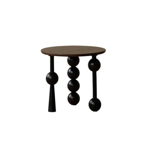 Hauptdekoration Vintage Massivholz Eiche Kleiner Couchtisch, Runder Beistelltisch, Wohnzimmer, Freizeit-Teetisch Couchtische Für Das Wohnzimmer(A) von IMEITE