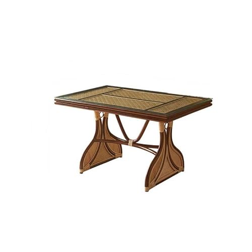 IMEITE Büro-Besprechungstisch Rattan Holz Esstisch Retro Inn Restaurant Hotel Rechteckigen Esstisch(150x80x75cm) von IMEITE