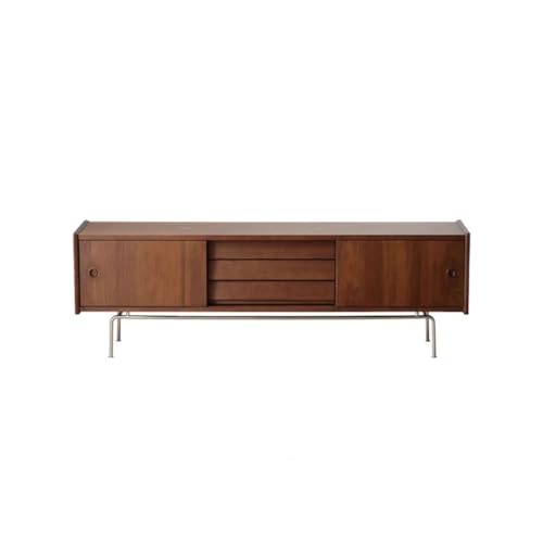 IMEITE Entertainment Center, nordischer Retro-TV-Schrank aus Massivholz, für Zuhause, Wohnzimmer, Bodenaufbewahrung, TV-Ständer für Wohnzimmer (B: 210 x 45 x 39 cm) von IMEITE