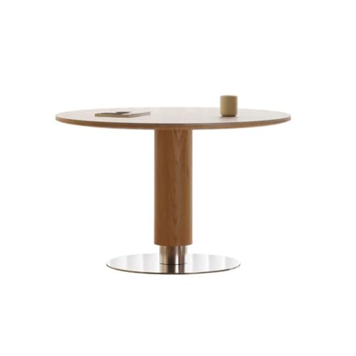 IMEITE Home Office Meeting Tisch Kleine Restaurant Runder Esstisch Einfacher Travertin-Stein Esstisch (A:110CM*110CM*75CM) von IMEITE