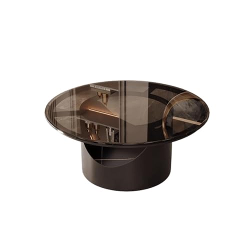 IMEITE House Decor Couchtisch aus Glas, rund, kleine Wohnung, kleiner Tisch, Glasoberfläche, Wohnzimmer, Zuhause, Büro, Couchtische für Wohnzimmer von IMEITE