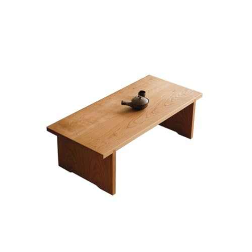 IMEITE House Decor Couchtisch aus Massivholz, einfacher Wabi-Sabi-Stil, Einsteck- und Zapfen, kleiner Teetisch, Sofa, Beistelltisch, Couchtische für Wohnzimmer (120 cm) von IMEITE