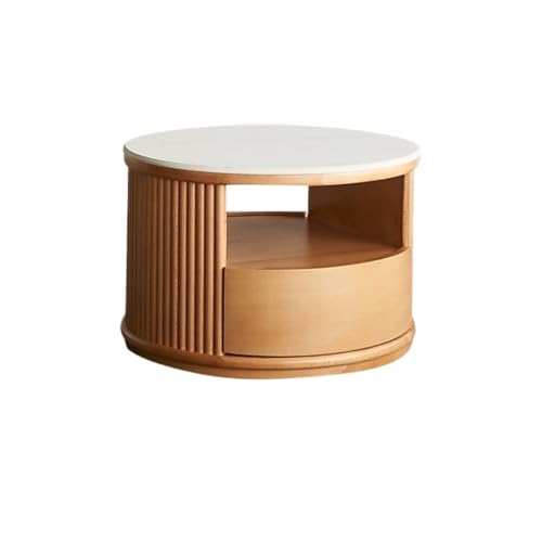 IMEITE House Decor Kleine Wohnung Einfache Steinplatte Massivholz Couchtisch Log Style Home Wohnzimmer Couchtische für Wohnzimmer (A) von IMEITE