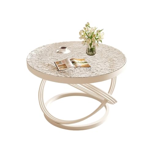 IMEITE House Decor Kleiner Couchtisch aus Glas, einfacher kleiner Tisch, Glasoberfläche, kreative Couchtische für Wohnzimmer (D) von IMEITE