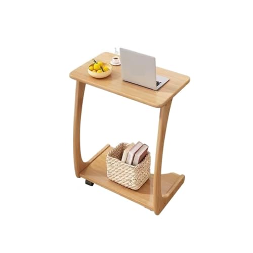 IMEITE House Decor Sofa Beistellschrank, beweglicher Tisch mit Rollen, Mini-Massivholz-Couchtisch, Wohnzimmer, kleine Wohnung, Zuhause, quadratischer Tisch, Teetisch, Couchtische für Wohnzimmer (A) von IMEITE