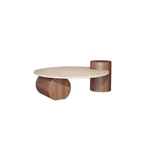IMEITE House Decor Travertin-Couchtisch, rund, Wohnzimmer, Zuhause, kreatives Büro, Couchtische für Wohnzimmer (B) von IMEITE