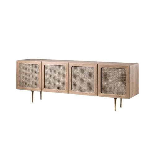 IMEITE Unterhaltungszentrum Kreatives Wohnzimmer Rattan TV-Schrank Nordic Massivholz Wand TV-Ständer Für Das Wohnzimmer von IMEITE