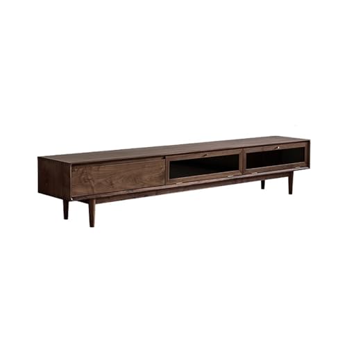 Unterhaltungszentrum 200 x 40 45 cm Walnuss-Entertainment-Center im Landhausstil, moderner Aufbewahrungstisch aus Massivholz, Aufbewahrungsschrank for das Wohnzimmer TV-Ständer Für Das Wohnzimmer von IMEITE