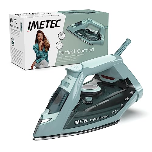 Imetec Perfect Comfort, Dampfbügeleisen, leicht, handlich, Anti-Kalkschutz, Dampfstoß 140 g, Edelstahl-Bügelsohle, 2200 W, ergonomischer Griff, Energiespartechnologie von Imetec