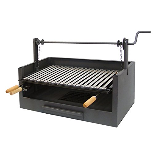 IMEX EL ZORRO 71509 Grillschublade, Erhöhung, Grillrost, Edelstahl, 73 x 40 x 50 cm, Schwarz von EL ZORRO