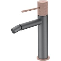 IMEX Bidet-Einhebelmischer aus schwarzem und rosegoldenem Messing mit Ø26 mm Keramikkartusche 2 flexible Anschlüsse 3-8 Höhe 200 mm Ausladung 130 mm IMEX Bidet-Einhebelmischer aus schwarzem und rosegoldenem Messing mit Ø26 mm Keramikkartusche 2 flexible Anschlüsse 3-8 Höhe 200 mm Ausladung 130 mm von IMEX