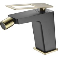 IMEX Bidetarmatur aus Messing und Zamak in mattschwarz mit goldenen Akzenten Einhebelmischer mit Keramik-Kartusche Ø26 mm 2 flexible Schläuche 3-8 – IMEX Bidetarmatur aus Messing und Zamak in mattschwarz mit goldenen Akzenten Einhebelmischer mit Keramik-Kartusche Ø26 mm 2 flexible Schläuche 3-8 – von IMEX