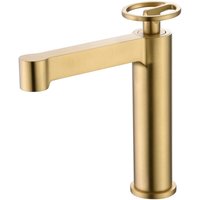 IMEX Hochwertiger Einhebel-Waschtischmischer aus Messing mit gebürsteter Goldoberfläche Keramik-Kartusche Ø26 mm inklusive 2 flexibler Schläuche 3-8 IMEX Hochwertiger Einhebel-Waschtischmischer aus Messing mit gebürsteter Goldoberfläche Keramik-Kartusche Ø26 mm inklusive 2 flexibler Schläuche 3-8 von IMEX
