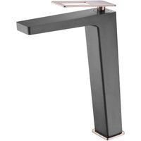 IMEX Miscelatore monocomando lavabo alto aus Messing matt schwarzer Oberfläche mit glänzenden rosegoldenen Akzenten Keramik-Kartusche Ø26 mm IMEX Miscelatore monocomando lavabo alto aus Messing matt schwarzer Oberfläche mit glänzenden rosegoldenen Akzenten Keramik-Kartusche Ø26 mm von IMEX