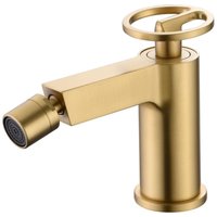 IMEX Miscelatore monocomando per bidet in ottone con finitura oro spazzolato cartuccia ceramica Ø26 mm TOP set 2 flessibili 3-8 altezza 139 mm – IMEX Miscelatore monocomando per bidet in ottone con finitura oro spazzolato cartuccia ceramica Ø26 mm TOP set 2 flessibili 3-8 altezza 139 mm – von IMEX