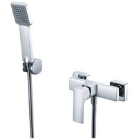 IMEX Set doccia Serie BALI in Ottone cromato mit ABS Duschhalter Metallbrauseschlauch 180 cm Keramik-Kartusche Ø35 mm – Miscelatore doccia BALI von IMEX