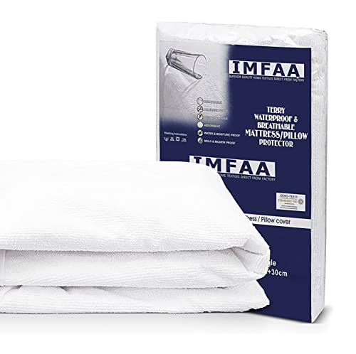 IMFAA Matratzenschoner, 100 % wasser- und feuchtigkeitsbeständig, extra tief, Frottee, antiallergisch und atmungsaktiv von IMFAA