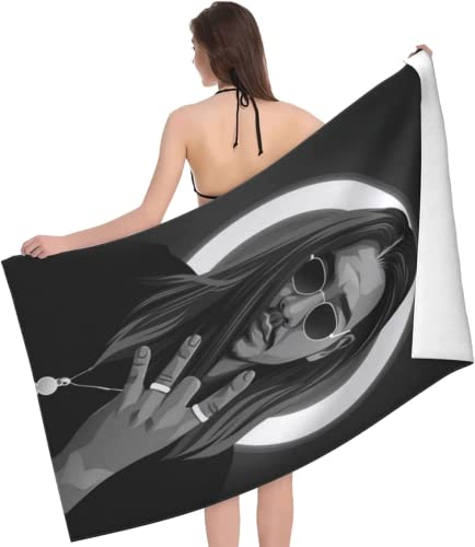 IMFLY Apahe 207 Mikrofaser Strandtuch,Handtücher-Star Rapper Druck Wandbilde,Badehandtuch,Schnell Trocknendes Sandfest Handtuch,Badetuch Groß (E,80x160cm) von IMFLY