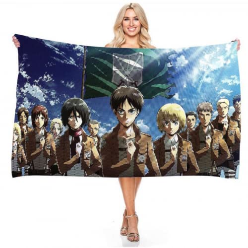 IMFLY AttackTitan Anime Strandtuch,Badetuch 70cm X 140cm,Strandlaken Handtuch Badelaken Saunatuch,Handtücher Für Kinder (4,90x180cm) von IMFLY