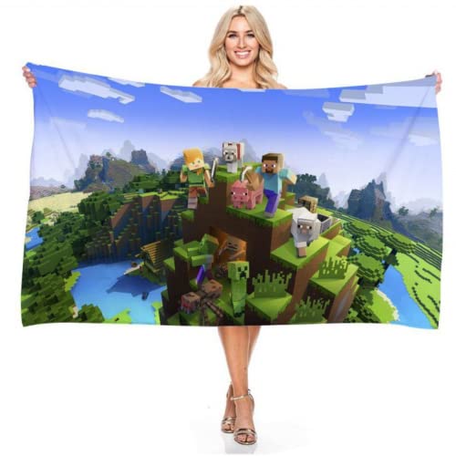 IMFLY Badetuch Minecraft,Strandlaken Dusch-Tuch,Handtuch Strandtuch 70x140,3D Strandtuch für Kinder,Teenager,kinderhandtuch (C,70x140cm) von IMFLY