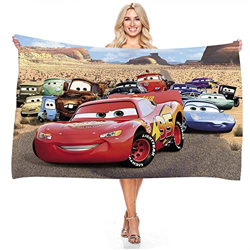 IMFLY Car Handtuch Set,Microfaser Badehandtuch 70×140cm Schnell Trocknend Badetuch Für Kinder,Strandtuch,Lightning McQueen Und Cruz Ramirez (2,100x200cm) von IMFLY