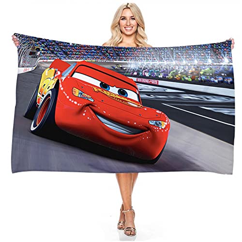 IMFLY Car Handtuch Set,Microfaser Badehandtuch 70×140cm Schnell Trocknend Badetuch Für Kinder,Strandtuch,Lightning McQueen Und Cruz Ramirez (5,70x140CM) von IMFLY