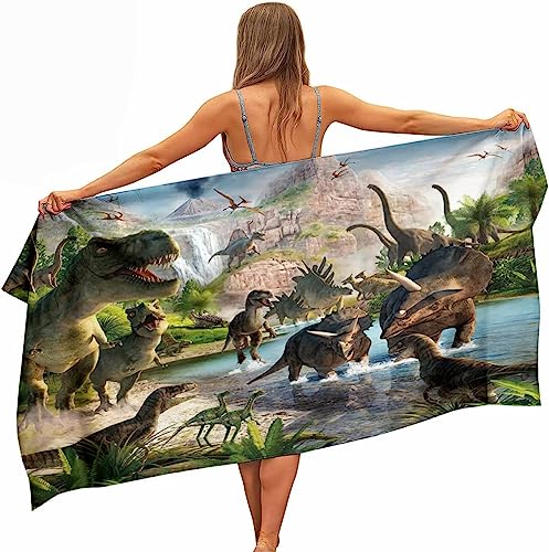 IMFLY Dinosaurier Kinder Strandtuch 70 X 140cm,Strandhandtuch Badehandtuch Kinder Duschtuch,Badetuch Handtücher Stranddecke Geschenk Für Jungen (C,70x140cm) von IMFLY