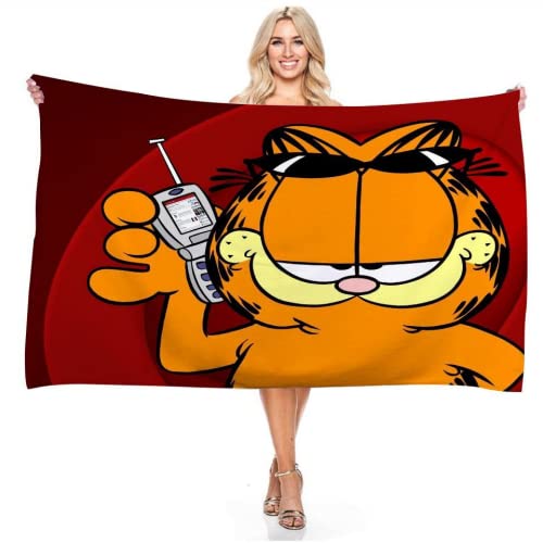 IMFLY Garfild Garfield Handtuch 70 X 140 cm,Strandtuch Badetuch Strandlaken Handtücher,Strandtuch Mit Namen.Kinder Duschtücher (C,100x200cm) von IMFLY