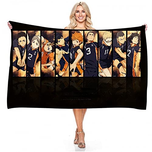 IMFLY Haikyuu Anime Strandtuch 70x140cm,Mikrofaser Badetuch-Strandtücher,Handtuch Badelaken Handtücher Für Kinder, Badtextilien (1,80x160cm) von IMFLY