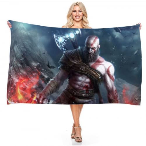 IMFLY Kind Strandtuch,god of War Schwimmhandtuch Kinder,Kinder Badetuch Jungen,Handtuch Mit Namen,Baden Schwimmen Beach Holiday (E,100x200cm) von IMFLY