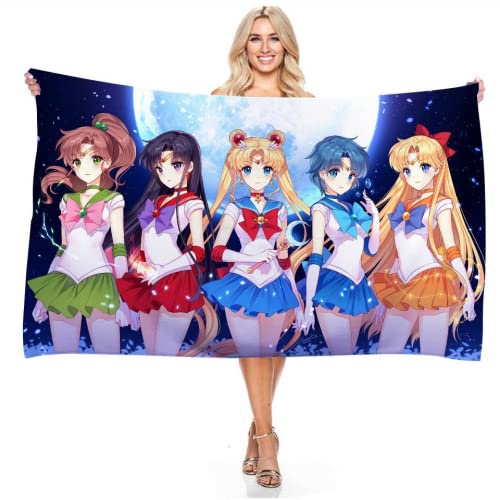 IMFLY Strandtuch 70x140cm,Bedrucktes Mikrofaser Badetuch-Sailor Moon Rosa,Anime Manga Pretty Soldat,Strandtuch Mikrofaser,Schwimmbad Handtuch (B,70x140cm) von IMFLY