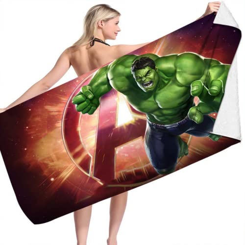 IMFLY Strandtuch Kinder Schwimmbadetuch Für Kinder Hulk,Strandhandtuch - Schnell Trocknende,vengers Badetuch Duschtuch Geschenk Für Jungen (C,100x200cm) von IMFLY