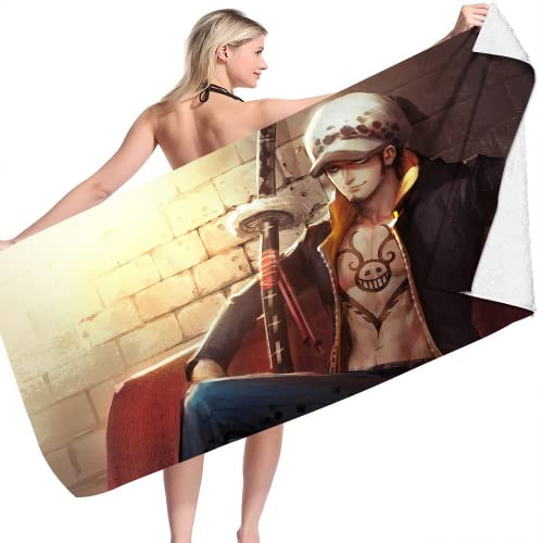 IMFLY Trafalgar Law Duschtuch Strandtuch 70x140cm Kinder Badetuch Schnelltrocknendes,Badetuch Für Jungen- One Piece Anime Kinder Handtücher (A,100x200cm) von IMFLY