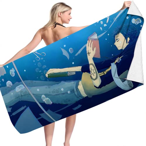 IMFLY Trafalgar Law Duschtuch Strandtuch 70x140cm Kinder Badetuch Schnelltrocknendes,Badetuch Für Jungen- One Piece Anime Kinder Handtücher (D,80x160cm) von IMFLY