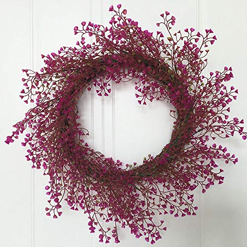 Als blumenschmuck verkauft. Künstliche Blätter Kranz 18 Zoll Grapevine Zweige Basis Kranz Frühling Saison Dekoration(Red Purple) von IMGASDCSD