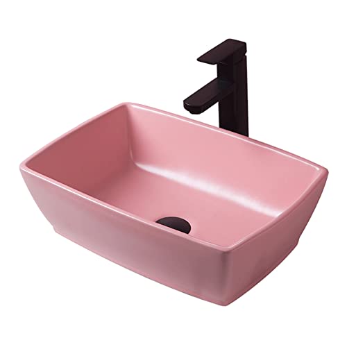 Aus dem waschbecken. Keramik-Porzellan-Waschbecken 16,1 x 16,1 x 5,5 Zoll mit Wasserhahn-Pop-Up-Abfluss-Arbeitsplatte(A) von IMGASDCSD