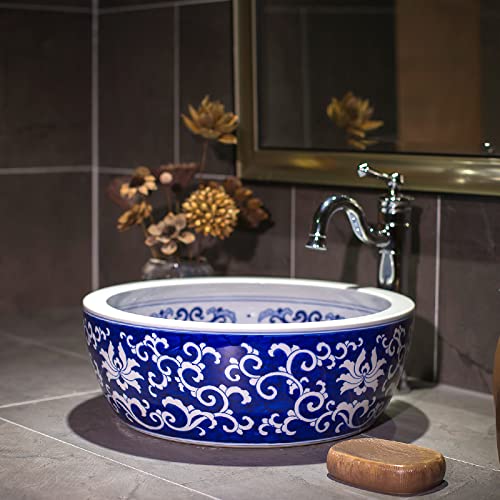 Aus dem waschbecken. Keramik-Waschbecken for Badezimmer mit Pop-Up-Abfluss, mehrfarbig, 36,6 x 36,6 x 14 cm(B) von IMGASDCSD