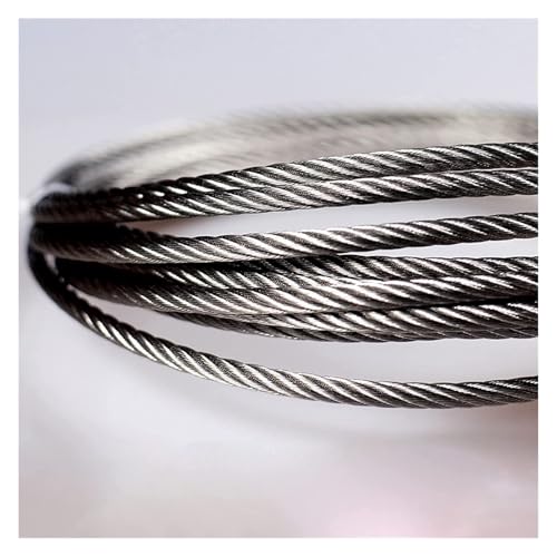 Die winde, das seil, Edelstahl 7x19 Flugzeugkabel Drahtseil 6mm 4200Lbs Bruchfestigkeit Silber 1M-100M(45M/147.6Ft) von IMGASDCSD