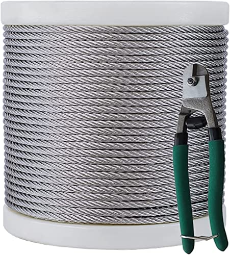 Die winde, das seil, Edelstahl-Drahtseil 1/8 Zoll 7X7 Konstruktion Silber Mehrere Größen(60M/197Ft) von IMGASDCSD