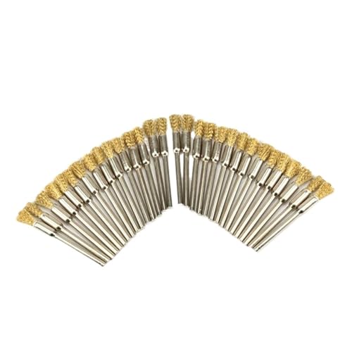 Edelstahlbürsten, stahlbürsten, 30 Stücke 5mm Messing Drehdraht Rad Bleistift Polierbürsten Stahldraht Radbürsten for Bohrmaschinen Werkzeug von IMGASDCSD