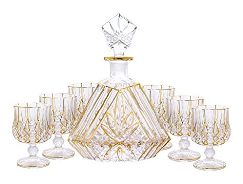 Flaschen, wecker, gerät, 600 ml bleifreie Kristallkaraffe mit 6 230 ml Weingläsern, mattierter Deckel, 7er-Pack Flaschen, wecker, gerät, 600 ml bleifreie Kristallkaraffe mit 6 230 ml Weingläsern, mattierter Deckel, 7er-Pack von IMGASDCSD